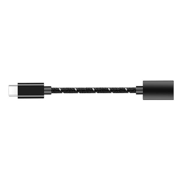 USB-C til USB-A OTG adapterkabel – USB 3.2 10Gbps til hurtig filoverførsel til telefon, tablet og computer, nylonflettet, aluminiumskonnektor Black Black