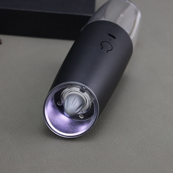 Elektrisk peberkværn - opgraderet USB genopladelig, sort (enkelt) Sort