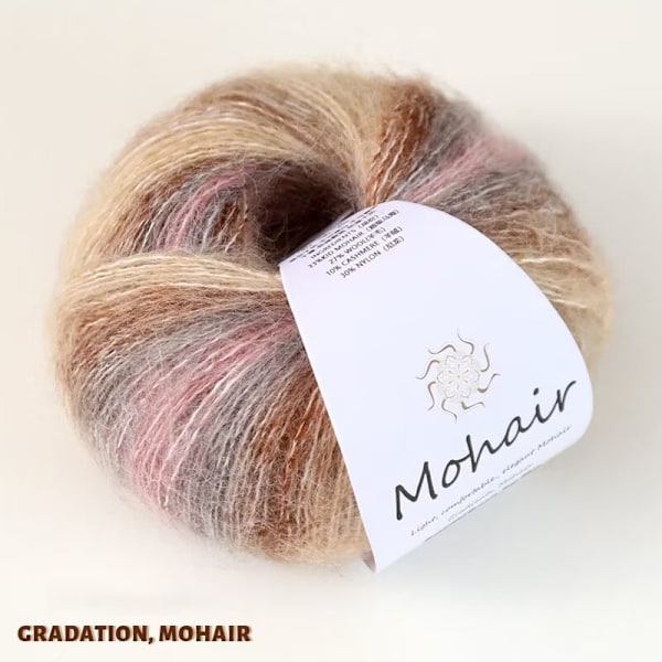 Ether Blue, Håndstrikket Mohairgarn Mørk pink