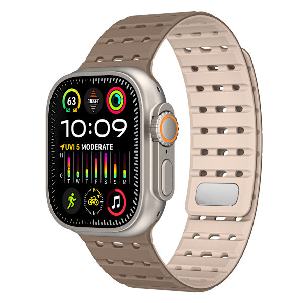Klockarmband för Apple Watch Series 1-9, 42/44/45 mm Ljusbrun