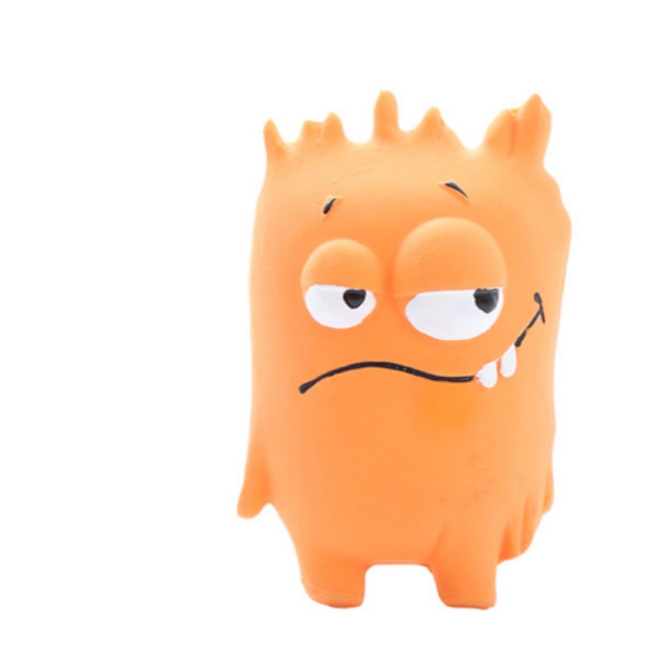 Söt Monster Orange Hund Leksak - Pipleksak & Hållbar Latex Tuggleksak för Kul