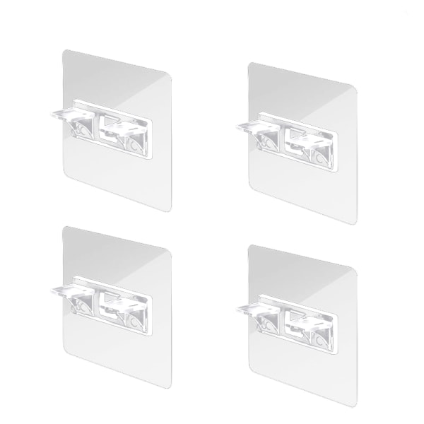 Självhäftande hyllbärare - Fästen för hyllplan 4-pack Transparent