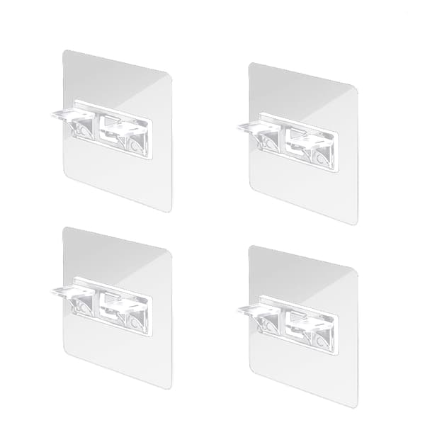 Självhäftande hyllbärare - Fästen för hyllplan 4-pack Transparent Transparent