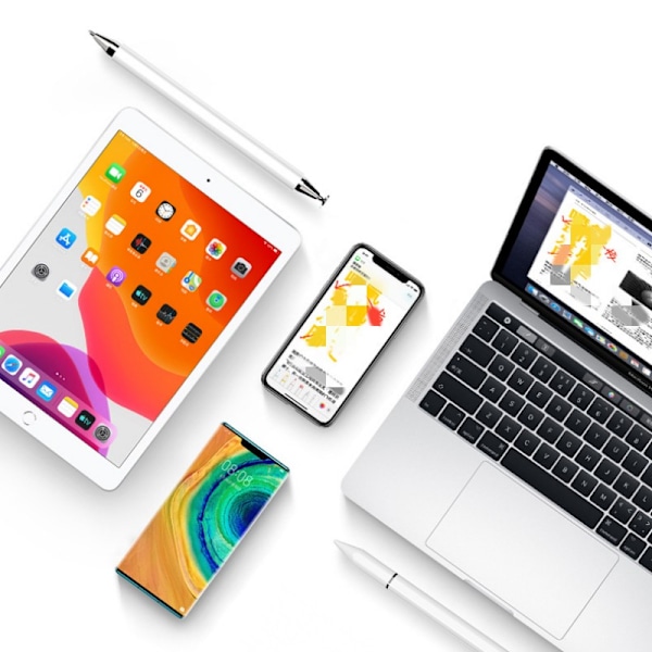 3-i-1 Magnetisk Stylus Kompatibel med Apple/Huawei/Xiaomi/Samsung Vit