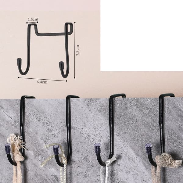 Dobbelt S-formet krog - 2,5 cm, 2 stk. Rustfrit stål, alsidig ophængning Black Black