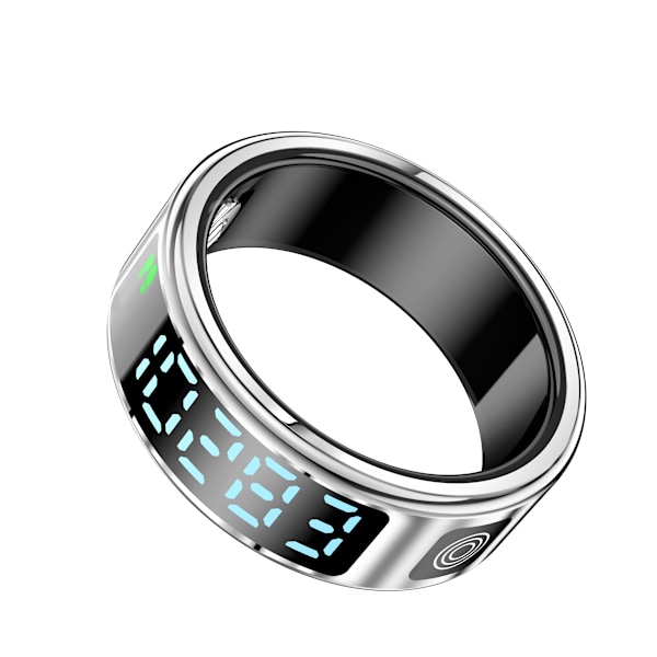 SR08 Smart Ring: Sundheds- og fitnesstracker med LED-display, kompatibel med Android og iOS Silver 8 Silver 8