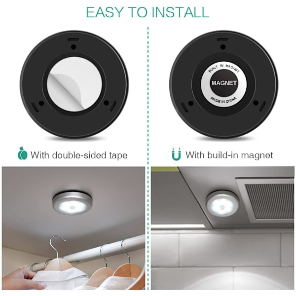 INF LED spotlights med rörelsesensor nattljus 3-pack Silver