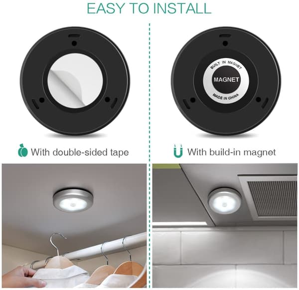 LED spotlights med bevægelsessensor natlys 3-pak Silver Silver