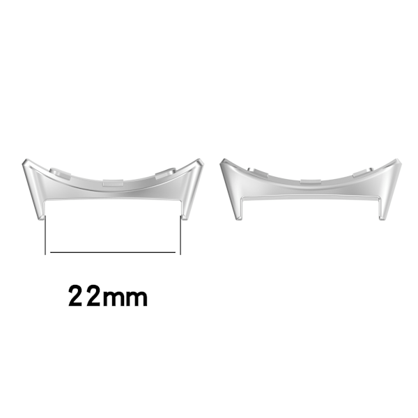 2-pack klockkontakter för Google Pixel Watch 3 45 mm (22 mm öppning) Silver