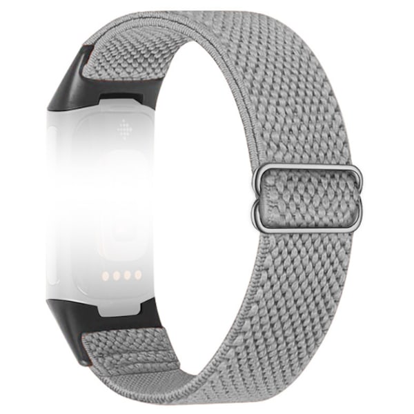 Klockarmband i Nylon för Fitbit Charge 5/6 Ljusgrå