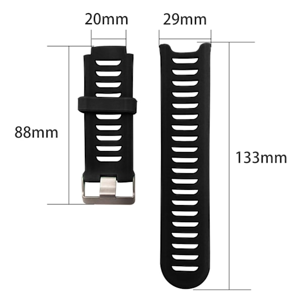 INF Urrem silikone Garmin Forerunner 910XT Sort