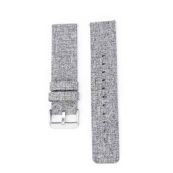 Ljusgrått canvasarmband med silverspänne 12 mm