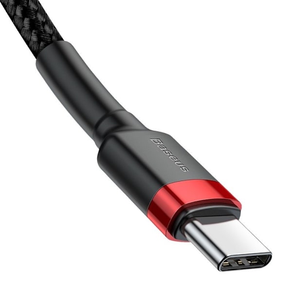 USB-C PD Baseus-kabel Cafule PD 2.0 QC 3.0 60W 1m (svart och röd)