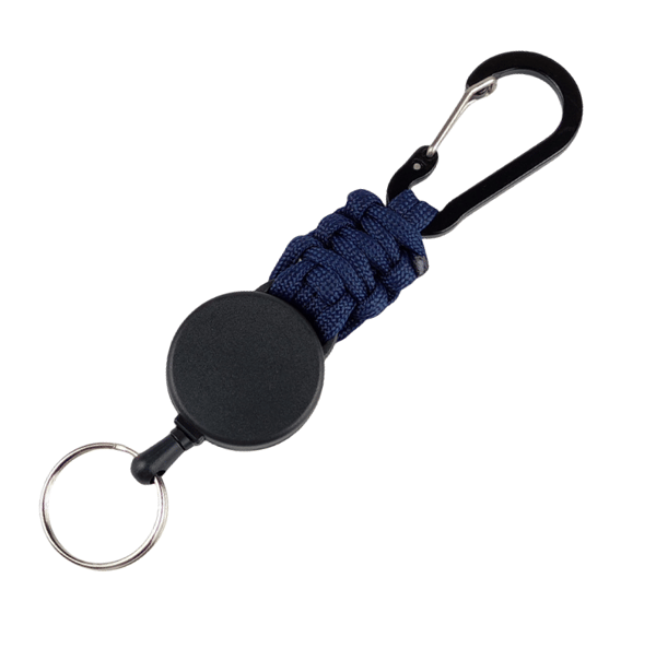 Udtrækkelig nøglering med bælteklips, 2-pak NavyBlue NavyBlue