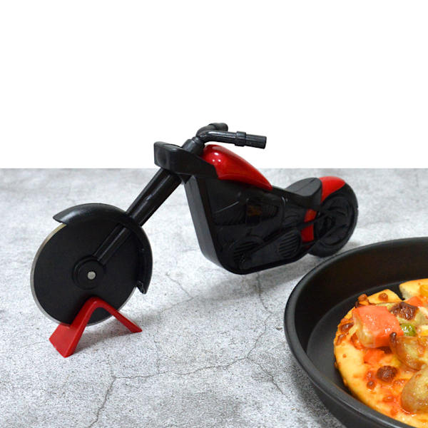 Motorcykel pizzaskärhjul, rostfri pizzakniv Flerfärgad