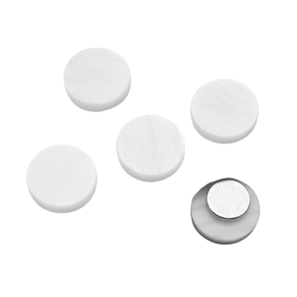 5-pack vit magnetisk knapp cirkel