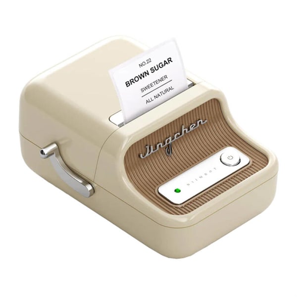 Bærbar etiketprinter Niimbot B21 (creme)