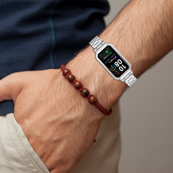 Rustfrit stålrem til Huawei Band 10/9/8 Black Black