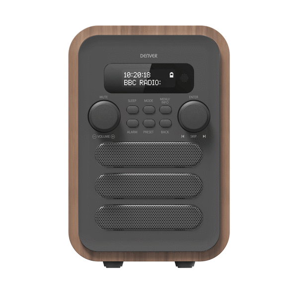 Radio DAB+/FM Bluetooth Trä/grå DAB-48GR Trä/Grafitgrå