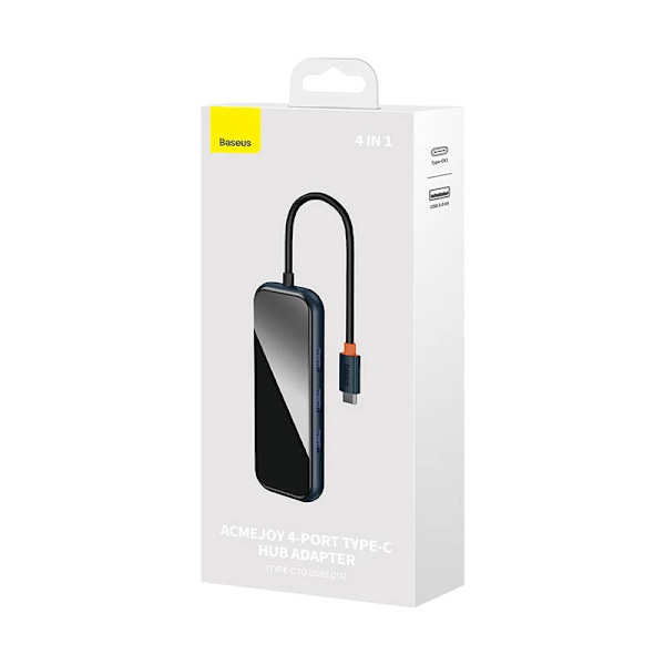 Adapter 4w1 Baseus Hub USB-C med 4xUSB 3.0 (mørkegrå)