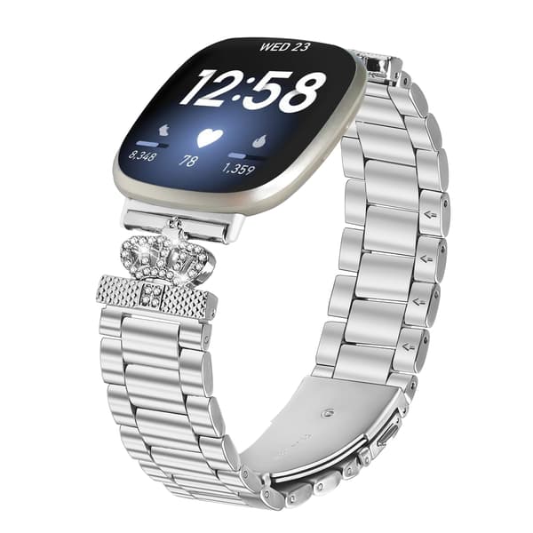 Kimalteleva kolmen helmen kruunu ranneke Fitbit Versa 3/4/Sense 2:lle