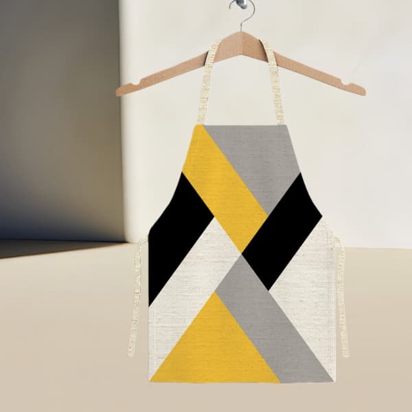 Modern Minimalistisk Geometrisk Serie Tryckt Polyester Förkläde för Konststudio, Förskola och Kök