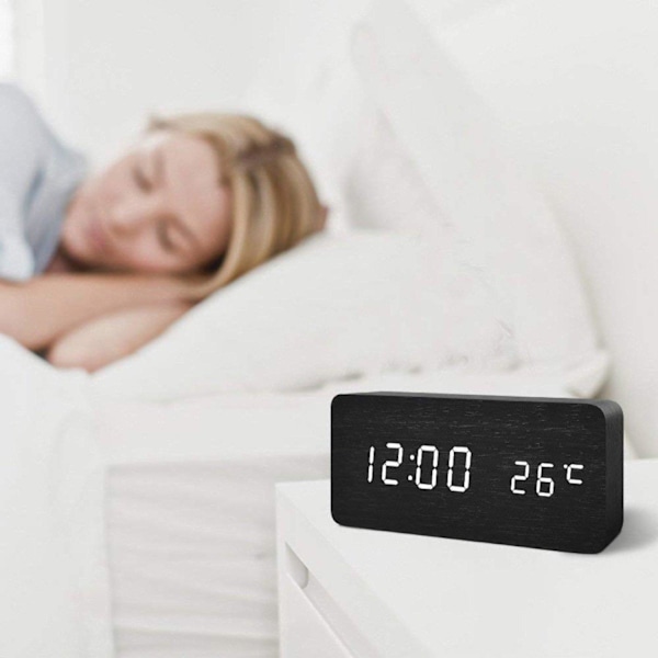 Digitalt LED vækkeur Blå