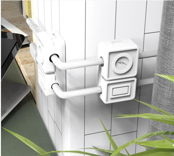 2-pack magnetisk kabelhållare, dubbelhäftande sladdvindare White White