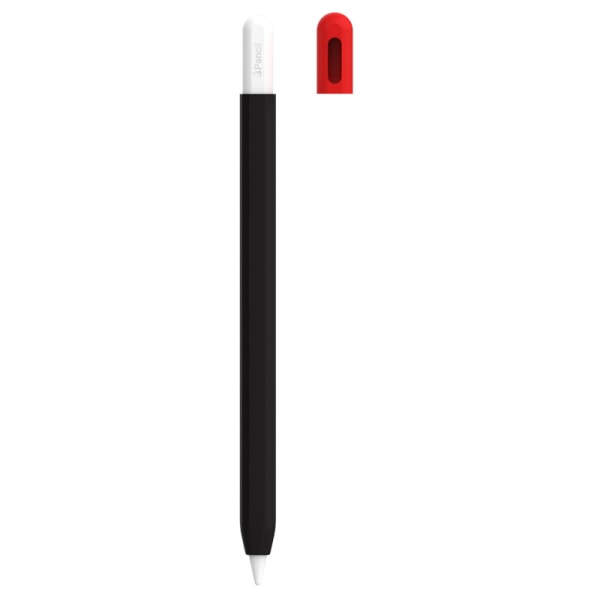 Silikonikotelo, joka on yhteensopiva Apple Pencil 2rd Generation Musta + punainen