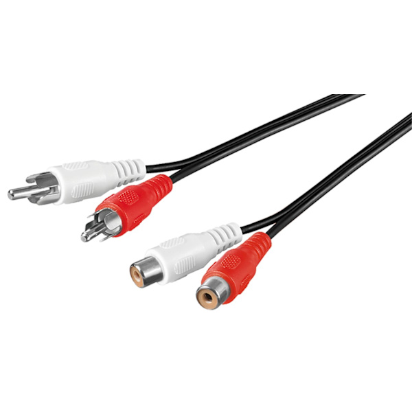 Stereoförlängningskabel 2x RCA
