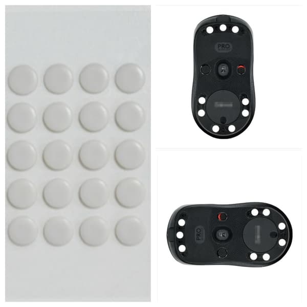 Ice Edition 7mm Runde Musefødder (20 stk/ark) Kompatibel med Logitech Mus - PTFE Materiale for Glat Bevægelse White White