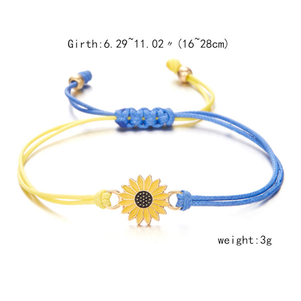 Makraméarmband i ukrainska färger Flerfärgad