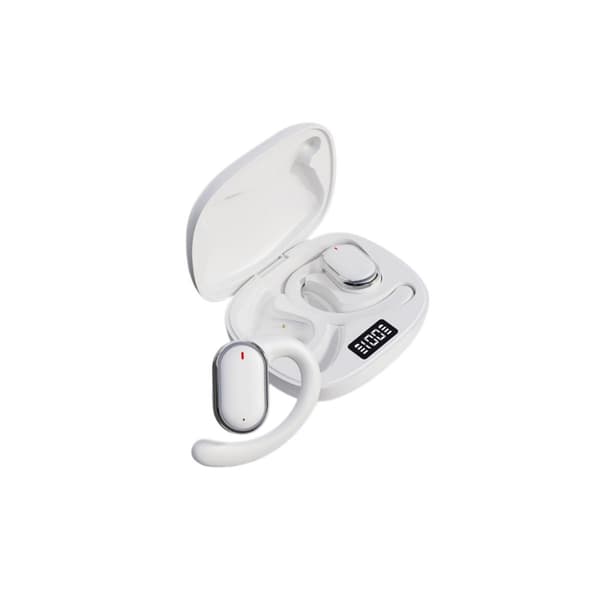 X93 Bluetooth-hörlurar med öppen passform, roterbara öronkrokar, riktat ljud och 14.2 mm dynamiska element för vardagslyssning White White