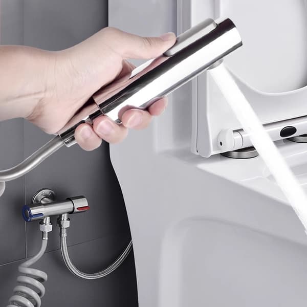 Handheld High-Pressure Toilet & Bathroom Sprayer Gun 2 Pack ABS Multi-Color Compact 14.5cm Silver Silver