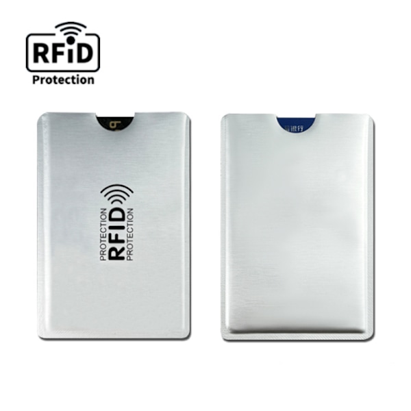Kortfodral med RFID-Blockering, 10-pack Silver