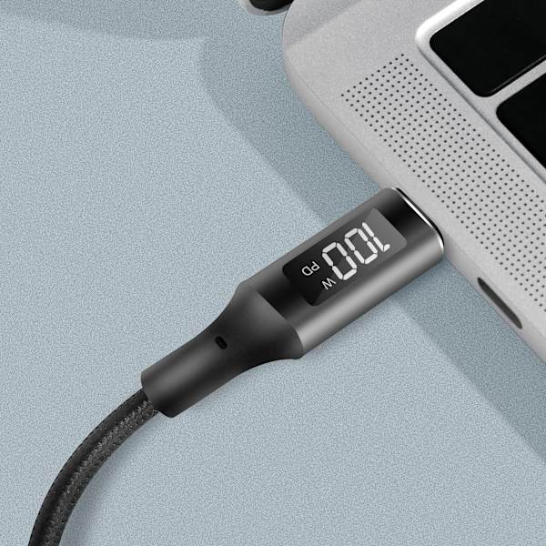 USB-C - USB-C-kabel med display USB 2.0 PD 3.1  240W 1 m Svart