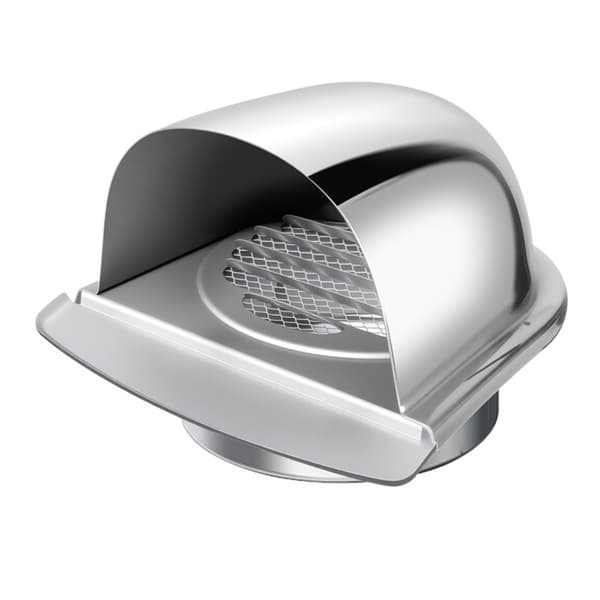 Rustfrit stål 150mm U-formet ventilhætte til vægmontering til emhætter og friskluftsystemer, regntæt og vindafvisende, nem installation