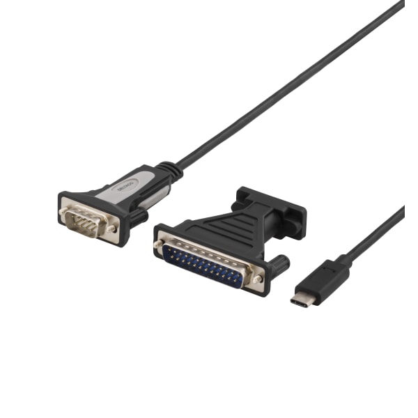 deltaco USBC to COM port cable RS232 1xDE9  1xUSBC  1.5m black