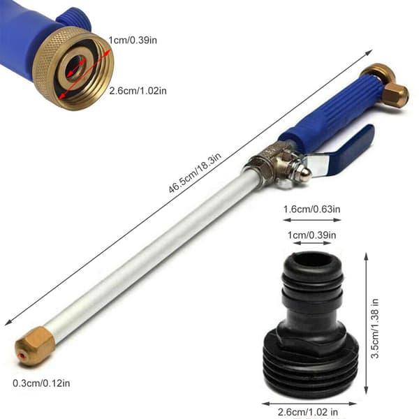 Jet Power Washer Högtryckstvätt för trädgårdsslang 2 munstycken 3/4" Blue Blue
