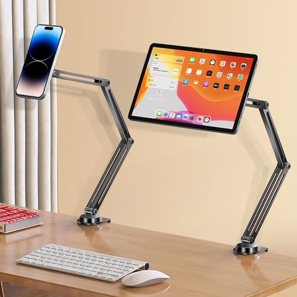 Foldbar Magnetisk Telefonholder - Justerbar Bordmontering til Livestreaming & Tablet Support