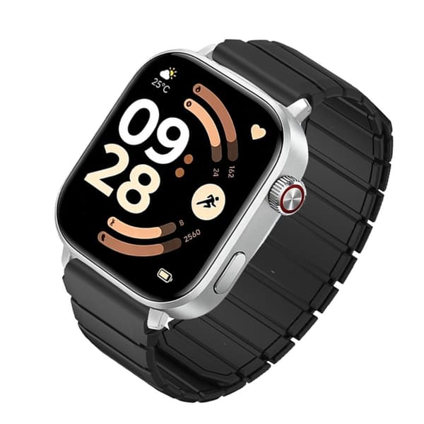 Magnetisk silikoneerstatningsrem kompatibel med Redmi Watch 4/5/6, 22mm interface, åndbart design til hverdagsbrug Black Black