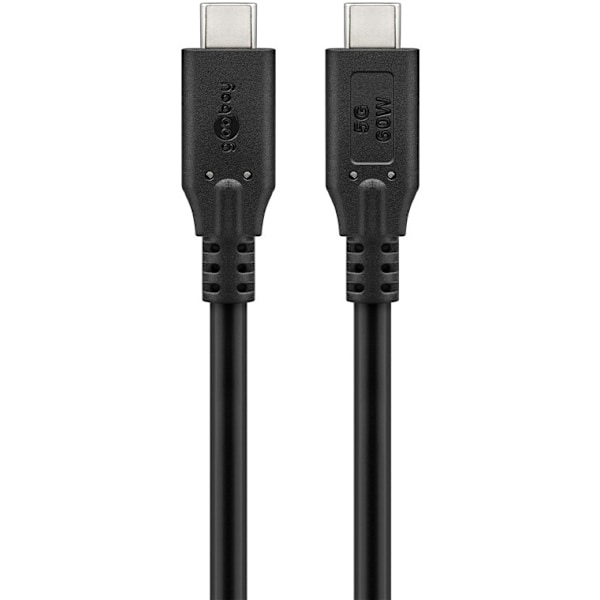 USB-C™-kabel, USB 3.2, 60 W, 5 Gbit/s, Power Delivery, 2 m