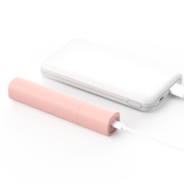 Bärbar USB-driven Mini Hårkrullare med Keramisk Beläggning - Rosa