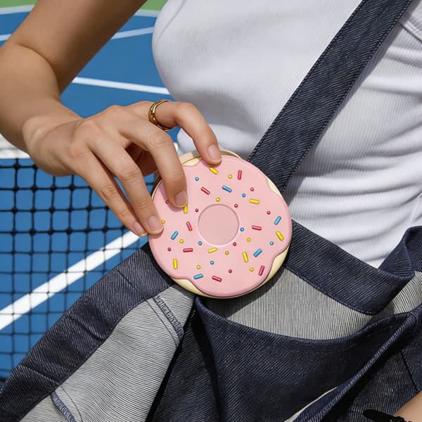Donutformad LED-sminkspegel med 2x förstoring, trefärgsbelysning och USB-laddning Pink Pink
