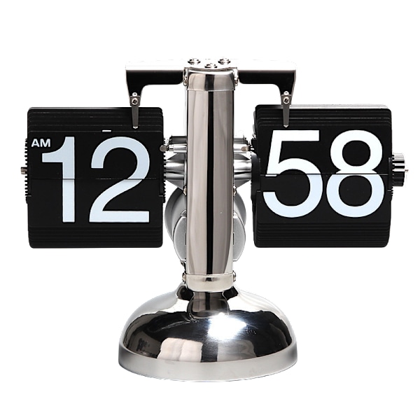 Automatisk Flip Page klocka Vintage Metal Balance Scale Flip Clock Silver
