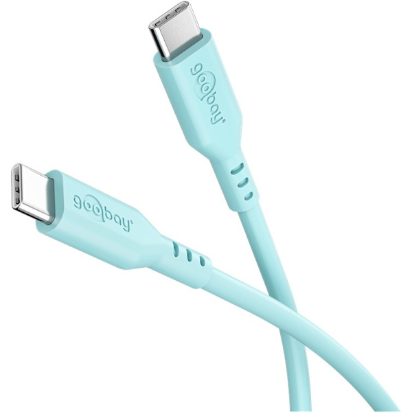 USB-C™-silikonekabel, 1,5 m, turkis