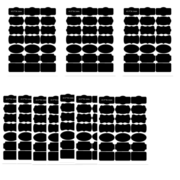 21-delt tavlemærke, krydderietiketter Hjem Krukker Flaskemærker Sort