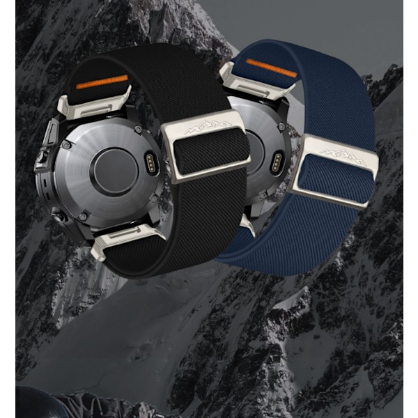 Garmin Descent MK3i -kellolle sopiva nailoninen joustava kellonranneke Musta 26mm