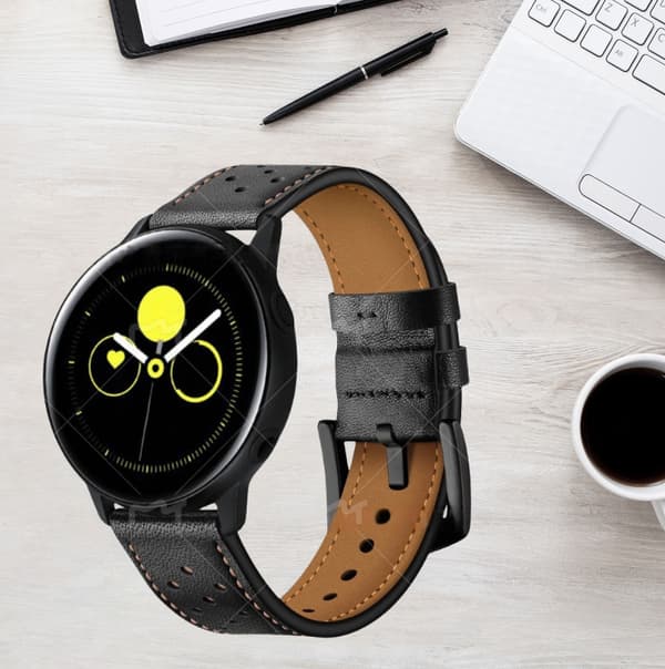 Läderarmband för Samsung Galaxy Watch Active Black Black