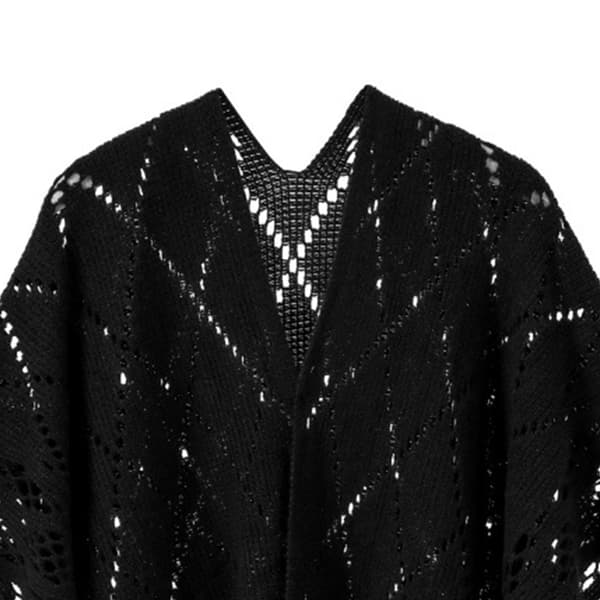 Elegantti neulottu Shawl Wrap - musta